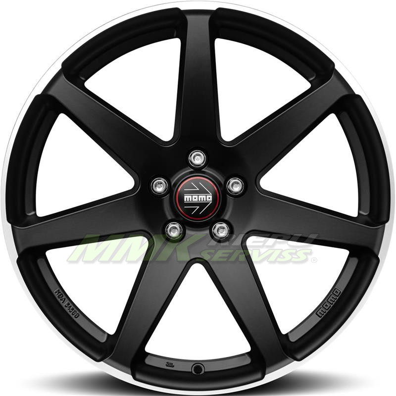R19X8.5 5X112 ET42 72.3 Momo Seven Matt Black Polished - Aluminija A riepas