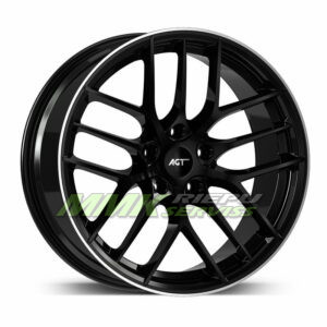 R18X8 5X112 ET35 73.1 AGT Wheels 18121 Gloss Blck Lip Diamond - Aluminija A riepas