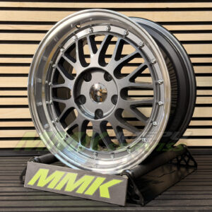 R18X8 5X120 ET35 72.6 A1025 Black+Polished Lip (BLPL) - Aluminija A riepas