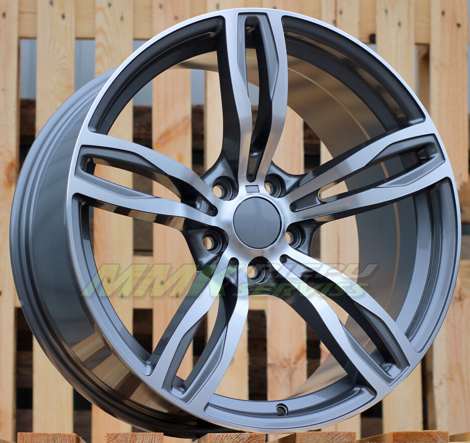 R17X8 5X120 ET20 74.1 E492 (BK5728) Grey Polished (MG) - Aluminija A riepas
